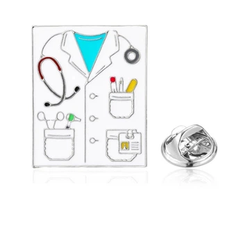 Значок (пін) BROCHE брошка біжутерія медичний халат білий BRGV114546