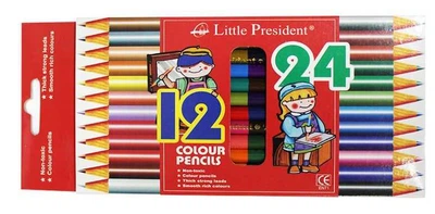 Карандаши цветные 12/24 цвета, двусторонние 1224 Lіttle Presіdent 082060