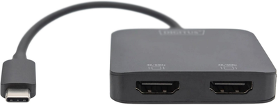 Адаптер Digitus USB-C - 2 x HDMI Black (DS-45338)