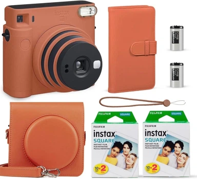 Набор с фотокамерой мгновенной печати Fujifilm INSTAX Square SQ1 EX D Orange / картриджи (40 фото) / альбом (80 фото) / чехол / ремешок / фотоаппарат INSTAX SQ1