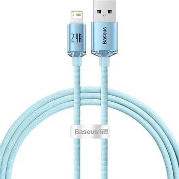 Кабель Baseus Crystal Shine Series Fast Charging Cable USB to Lightning 2.4A 1.2m CAJY001103 Blue