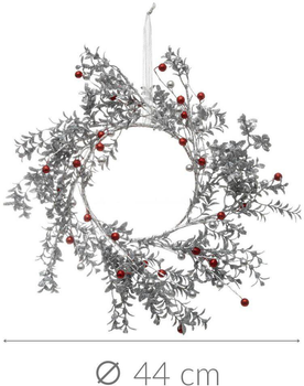 Вінок Feeric Lights & Christmas пластиковий сріблястий Ø 44 см (3560237543154)