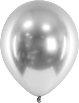 Balony PartyDeco Glossy 30 cm 50 szt Srebrne (5900779109926)