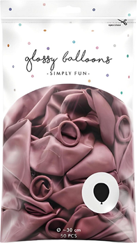 Balony PartyDeco Glossy 30 cm 50 szt Różowe złoto (5900779109971)