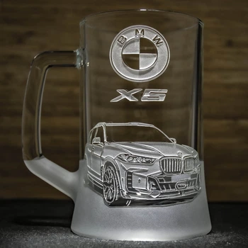 Бокал для пива з гравіюванням BMW X5 сувенір для водія