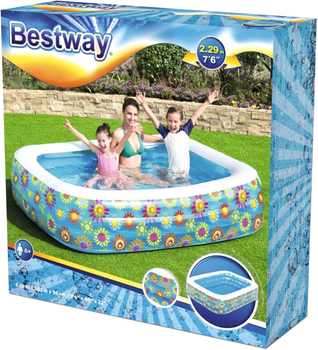 Надувний басейн для дітей Bestway Квіти 229 x 152 x 56 см (6942138968101)