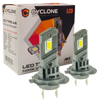 Лампа светодиодная для фар CYCLONE LED H7 5000K 6700LM TYPE 44 2 шт комплект