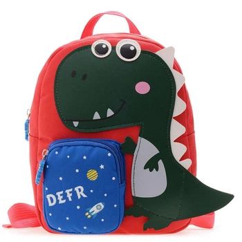 Дитячий рюкзак Hommex Small Dino Red Black - тканина червона / малюнок чорний динозавр