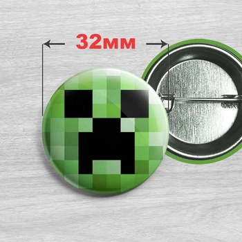 Значок Кріпер з гри Minecraft / Майнкрафт 32мм №1