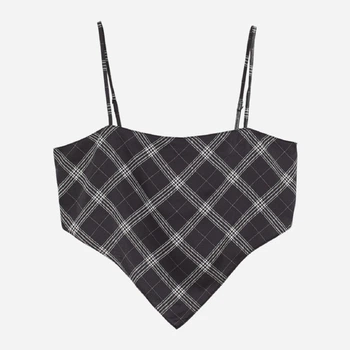 Топ женский H&M 060999916_cell S Белый/Черный/Клетка (6666000338631)