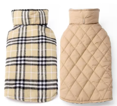 Зимовий водонепроникний двохсторонній жилет в клітинку Derby Plaid Beige в британському стилі, S Бежевий