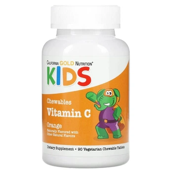 Витамин C для детей California Gold Nutrition Chewable Vitamin C for Children 90 Vegetarian Tablets (Orange)