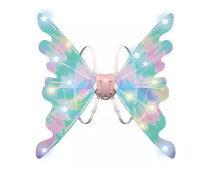 Детские подвижные крылья Феи Wings of faerie 848 TOPA электрические карнавальные крылья на ремешках с подсветкой музыкой и эффектом порхания 65 см