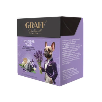 Чай Graff "Lavender Walk" черный с ароматом лаванды и бергамота ф/п в пирамидках 20х1,8 г (90000096)