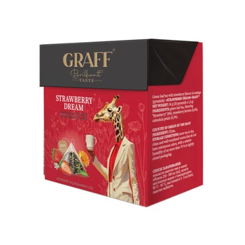 Чай Graff "Strawberry Dream" зеленый с ароматом клубники ф/п в пирамидках 20х1,8 г (90000098)