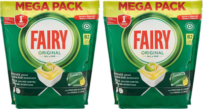 Капсули для посудомийних машин Fairy Original All In One Lemon 2 x 82 шт (8006540763612/2)