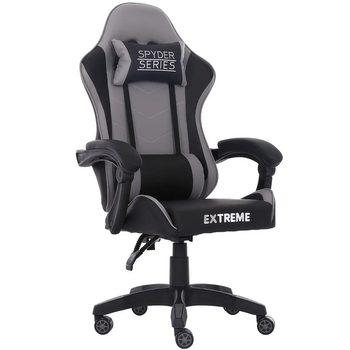 Комп'ютерне крісло екошкіра Extreme Series SPYDER сірий для геймерів та роботи