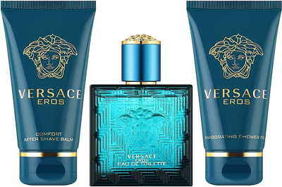 Zestaw męski Versace Eros Woda toaletowa 50 ml + Balsam po goleniu 50 ml + Żel pod prysznic 50 ml (8011003885176)