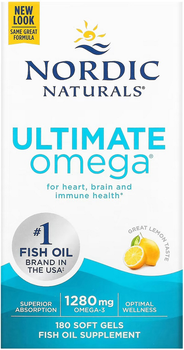 Жирные кислоты Nordic Naturals Рыбий жир Ultimate Omega Lemon 1280 мг 180 капсул Лимонный (768990037900)