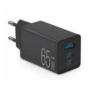 Сетевое зарядное устройство Brevia ePowerGaN PD65W 2xUSB-C+USB-A черный 44065GDCUB