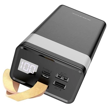 Повербанк 30000mAh BOROFONE BJ18A з ліхтарем та дисплеєм |2USB/Type-C, 2A| Чорний