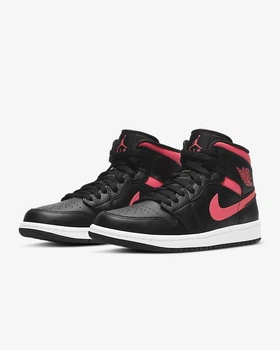 Кроссовки женские Jordan 1 Mid Black Siren Red (W) 35.5 Черный BQ6472-004