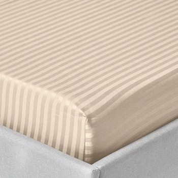 Простынь на резинке Zastelli Beige stripe поликоттон 160х200+20 см Бежевая (2500001002136)