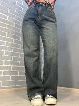 Джинсы женские Its Basic 4118 straight fit прямые от бедра 36 синие