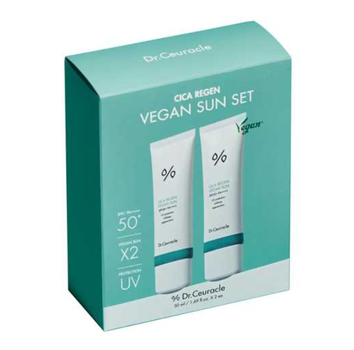 Набор солнцезащитных кремов с центелой Dr.Ceuracle Cica Regen Vegan Sun Set DUO 2 в 1 (50 мл*2)