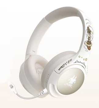 Игровые беспроводные наушники ATD EL-GT2s с ANC/ENC, Bluetooth 5.4, микрофоном и подсветкой | До 80 часов работы | White