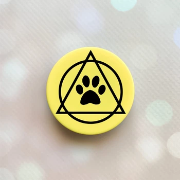Попсокет держатель для телефона жёлтый Popsocket Логотип квадроберов (принт 394)