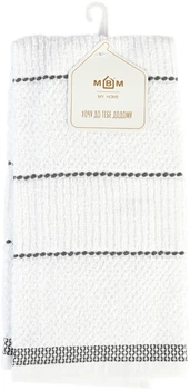 Рушник бавовняний MBM HOME кухонний 40x60 см Традиції Біло-сірий (KT-11 M WHITE/GRAY)