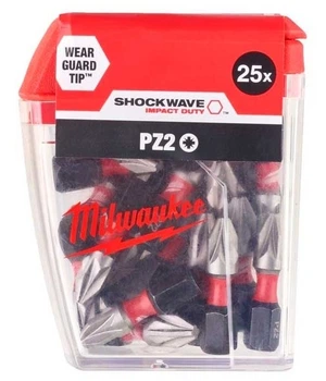 Бита SHOCKWAVE MILWAUKEE, PZ2, 25мм, (25шт) (4932430864)