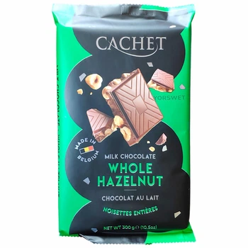 Молочний шоколад з фундуком Cachet 300 г (0104)