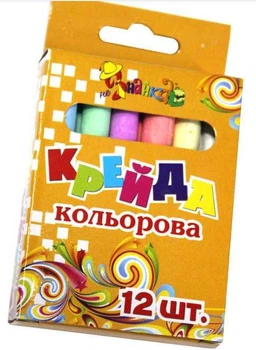 Мел цветной круглый 12шт диаметром 0,9см 8051-12 Little Artist 825510