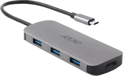 USB-хаб Acer 7 в 1 Type-C Silver (HP.DSCAB.018)