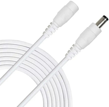 Кабель удлинитель 10м для ip-камеры, роутера, медиаконвертера, бесперебойника 10 метров 12В DC12V Power Extension Cable 5.5*2.1мм папа-мама (белый)