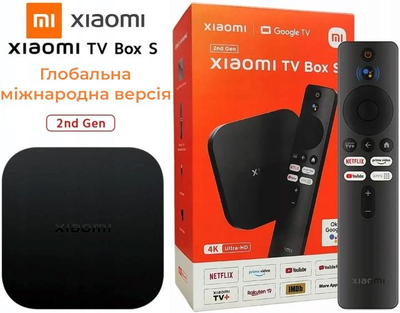 Смарт ТВ 4K HDR приставка Xiaomi Mi Box S 4K 2nd Gen 2/8Gb, международная глобальная версия, медиа плеер (MDZ-28-AA)