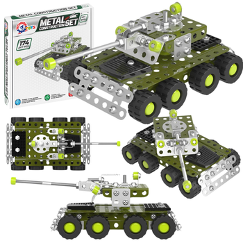 Klocki konstrukcyjne metalowe Technok Czołg 174 Elementy (4951) (4823037604951)