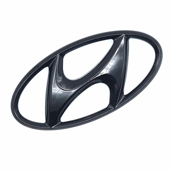 Эмблема логотип Hyundai 130х65 мм (чёрный, глянец)