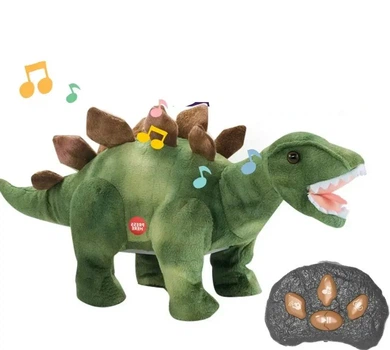 Інтерактивний Динозавр на радіокеруванні Fur Star Dinosaur T866-8 Ходить, гарчить, розмовляє, повторює звуки Стегозавр