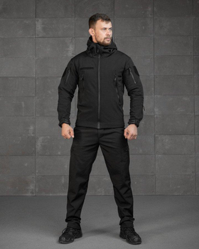 Тактический зимний костюм 3в1 Police SoftShell штаны+куртка+кофта M черный (89848)