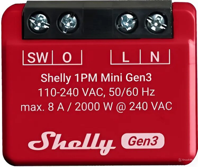 Розумне реле Shelly 1PM Mini Gen 3 (3800235261590)