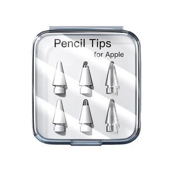 Набор сменных наконечников VUUV для стилуса Apple Pencil 2B, HB, Thin 2.0, Thin 3.0 Белые 6 шт