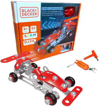 Klocki konstrukcyjne Black+Decker Stanley Jr Samochód wyścigowy do składania EK016-BD (7290115142457)