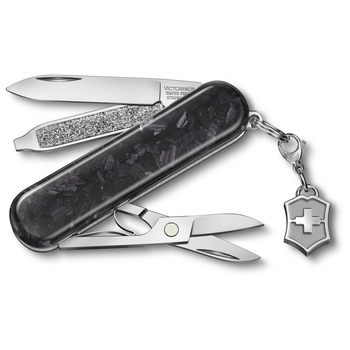 Ніж Victorinox Classic SD Brilliant Carbon + брелок-лого (0.6221.90)