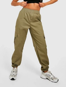 Брюки женские Boohoo GZZ36821 34 Хаки (KAY2000001553558)