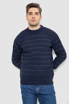 Свитер мужской в полоску, цвет темно-синий, 161R1057, AGER, размер XL: XXL