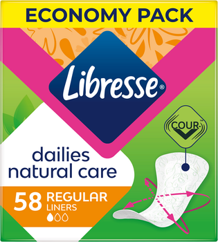 Прокладки гігієнічні щоденні Libresse Dailies Natural Care 1 крапля 58 шт (7322540575453)