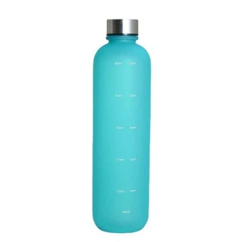Пляшка для води Refill 1000 мл бірюзова з сріблястою кришкою